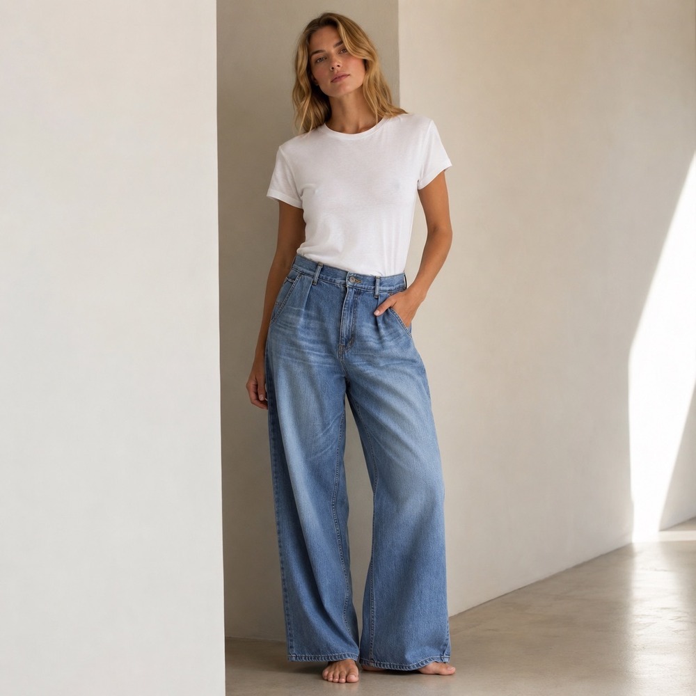 Sayaka Davis Wide Leg Trouser Jeans Womens Size M Blue‎ High Rise Made In Japan